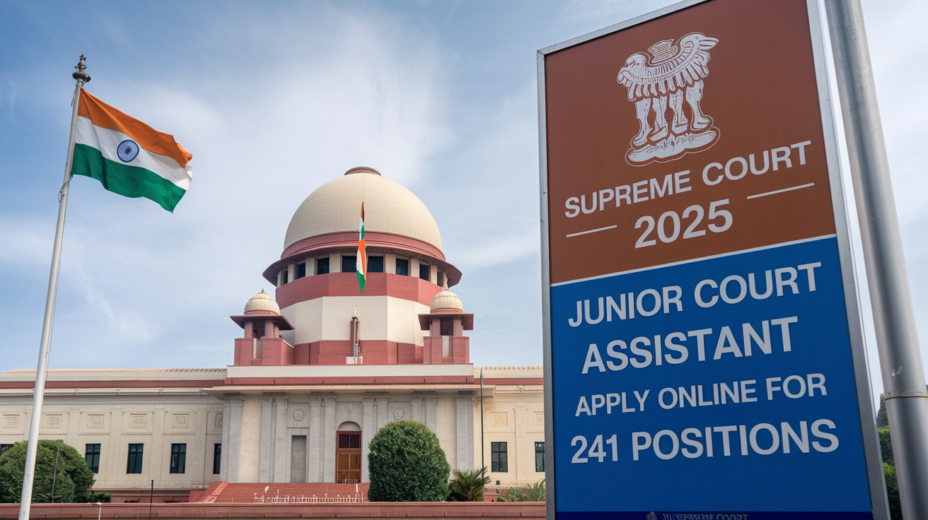 India’s Supreme Court SCI JCA Recruitment 2025: Junior Court Assistant Apply online for 241 positions