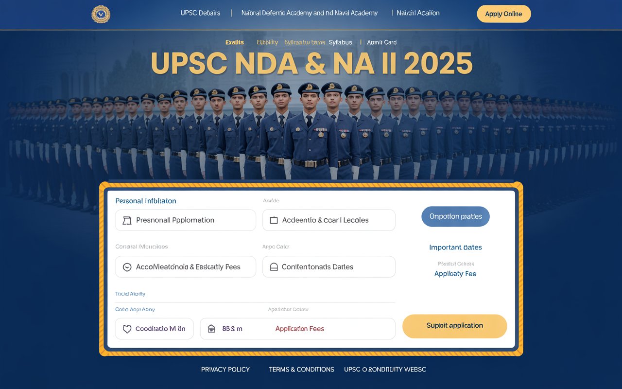 UPSC National Defence Academy and Naval Academy NDA II Examination 2025 Apply Online Form