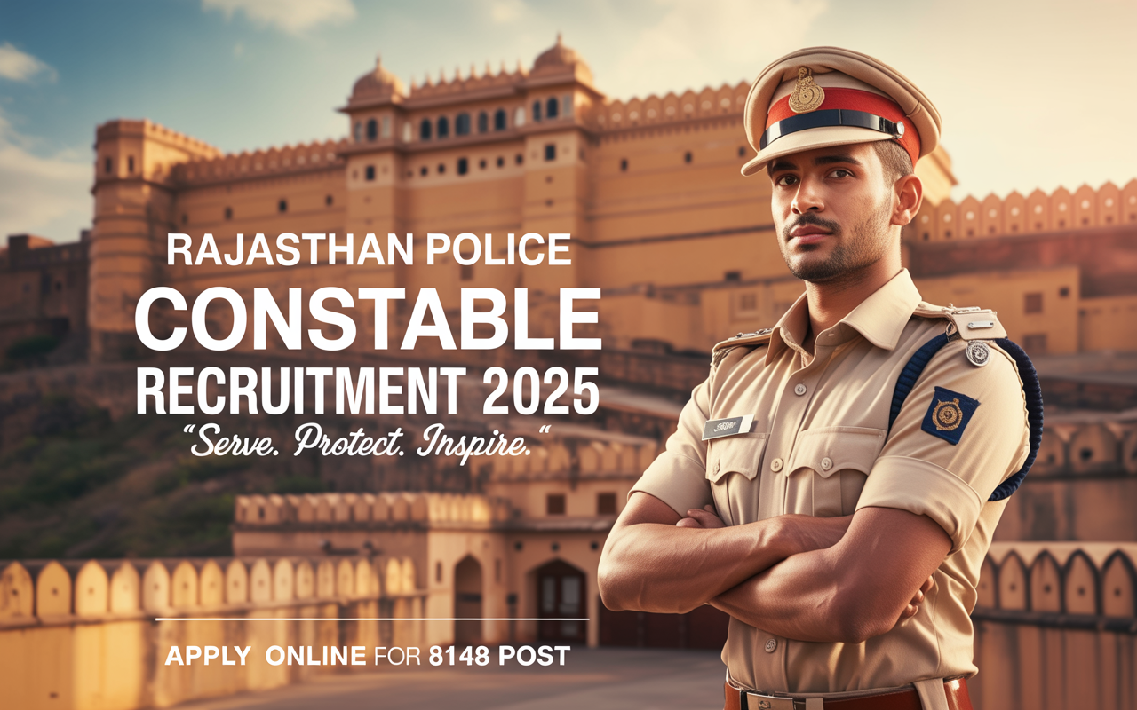 Rajasthan Police Constable Recruitment 2025 Apply Online for 8148 Post