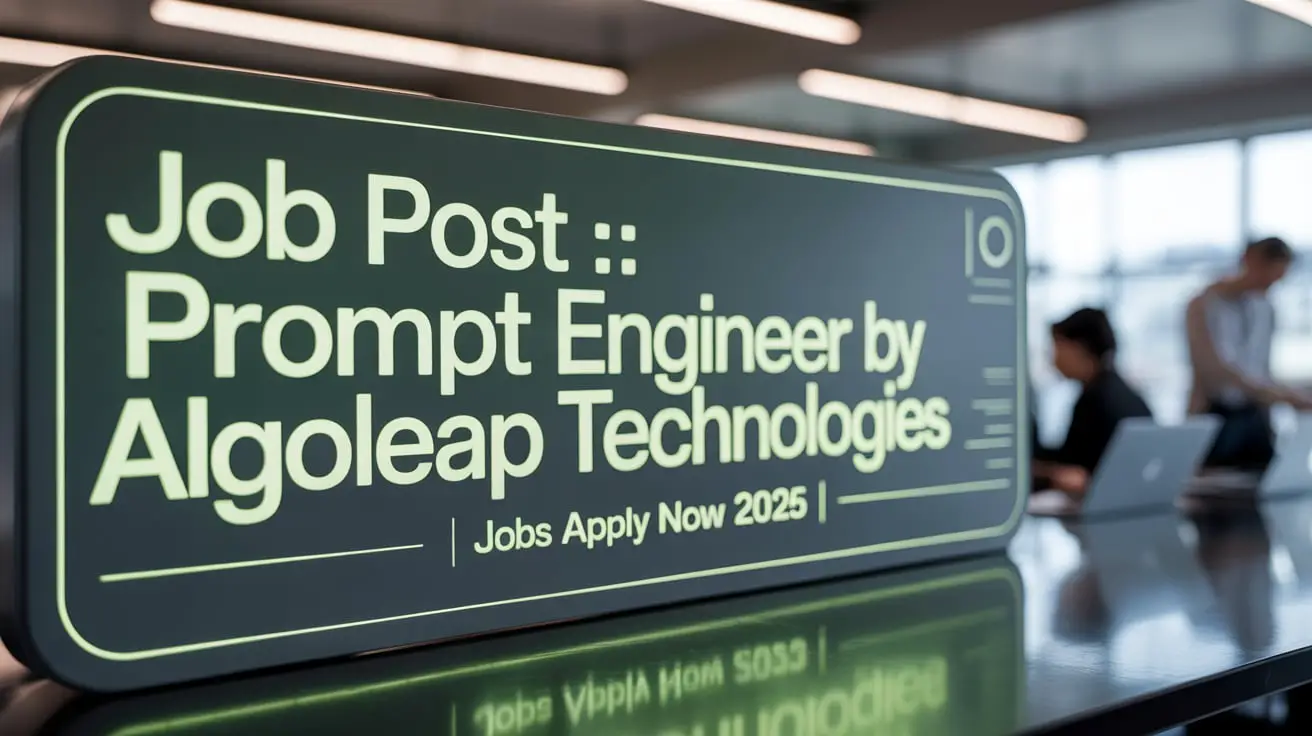 JOB POST :- Prompt Engineer by Algoleap Technologies | Jobs Apply Now 2025
