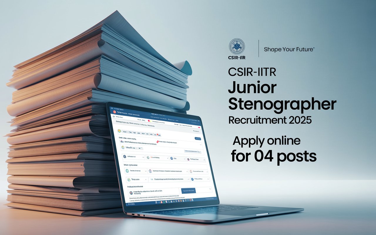 CSIR IITR Junior Stenographer Recruitment 2025 – Apply Online for 04 Posts
